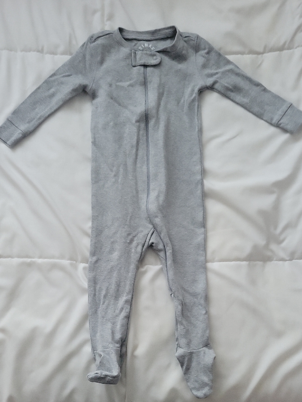 Primark Grey Footed One-Piece Zipper Pajama